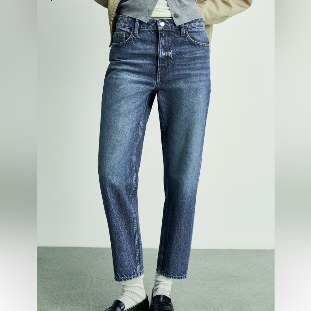 Mango Blue Straight Leg Jeans